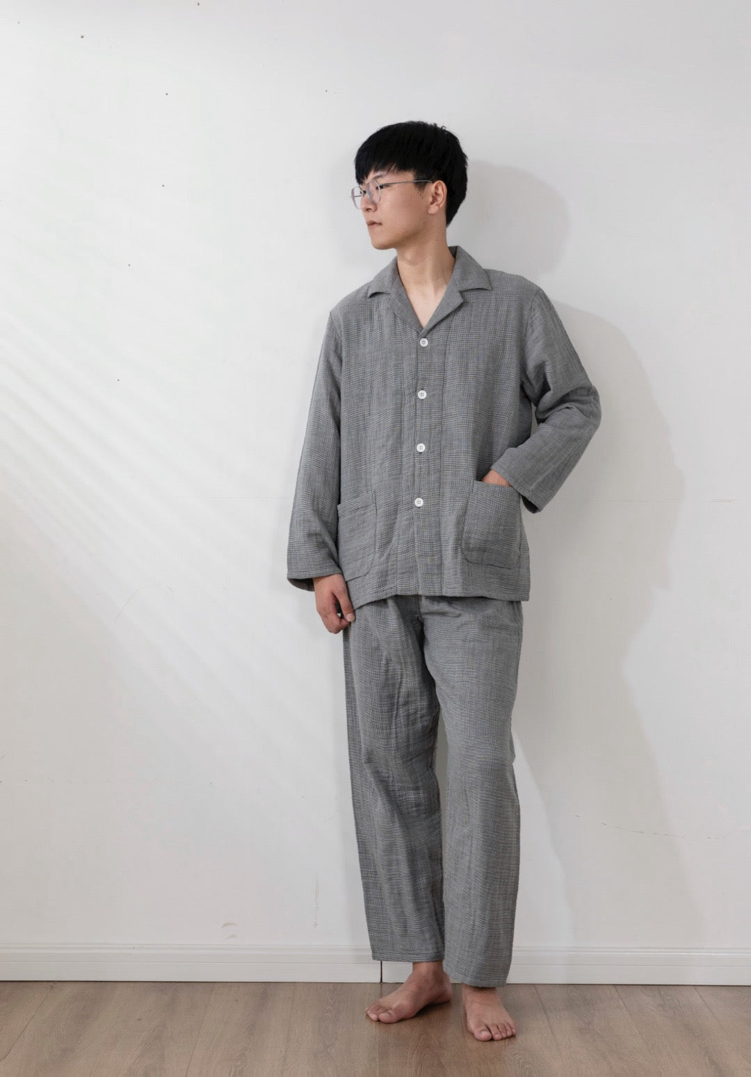 綿100%の4重構造のガーゼ地パジャマ メンズ レディース M/L/XL 紳士 婦人 ガーゼパジャマ 前開き 4重ガーゼ 選べる4色 快眠パジャマ 女性用 母の日 敬老の日 誕生日 古希 喜寿 傘寿 米寿 卒寿 白寿 お祝い 入院 敏感肌 低刺激